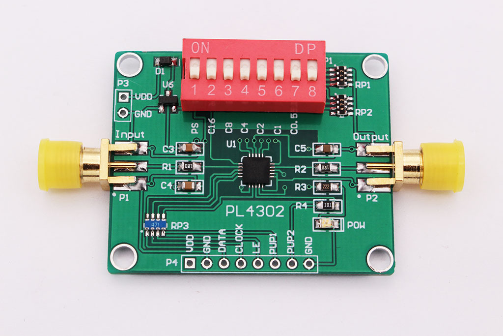 Pe4302 digital RF Attenuator Module serial port and parallel port control 0.5dB ~ 31.5db range
