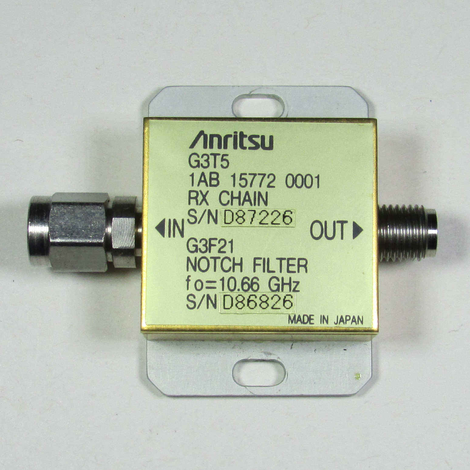 Anritsu G3F21 10.66GHz notch filter 2.92mm interface