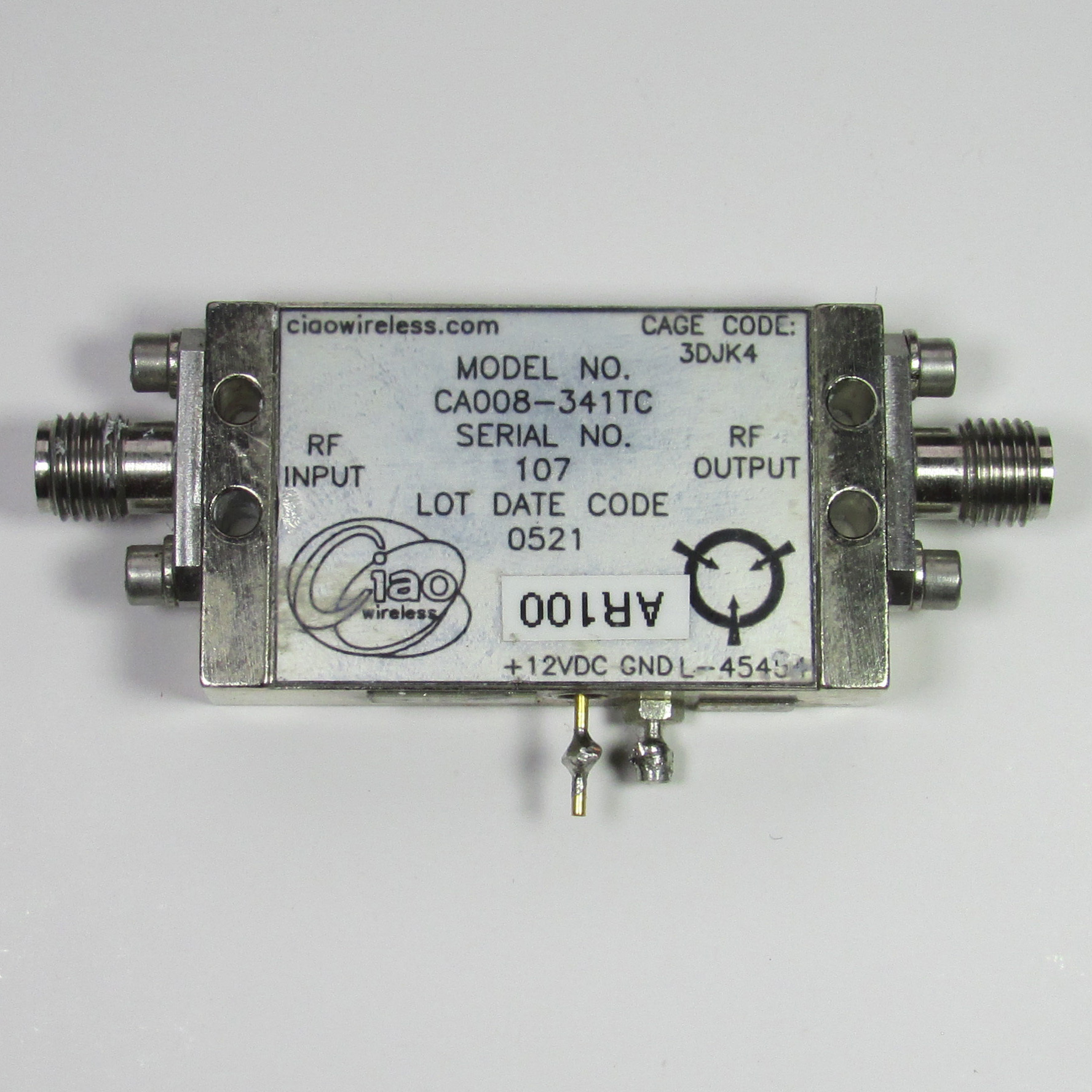 United States ciaowireless CA008-341TC 0.3-9GHz 34dB 20dBm microwave amplifier