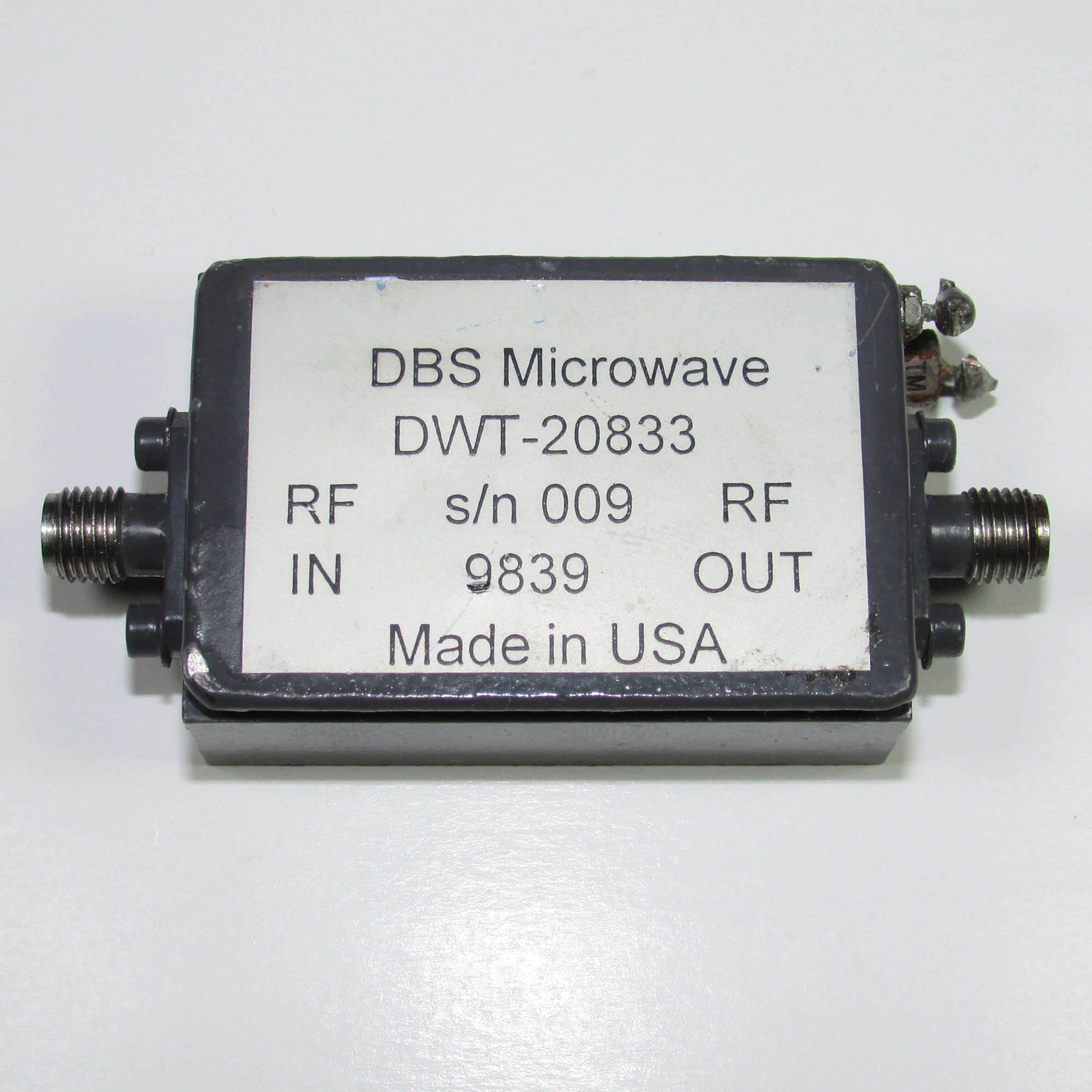 Narda DBS DWT-20833 8-20GHz 15dB 16dBm SMA Microwave Broadband Power Amplifier