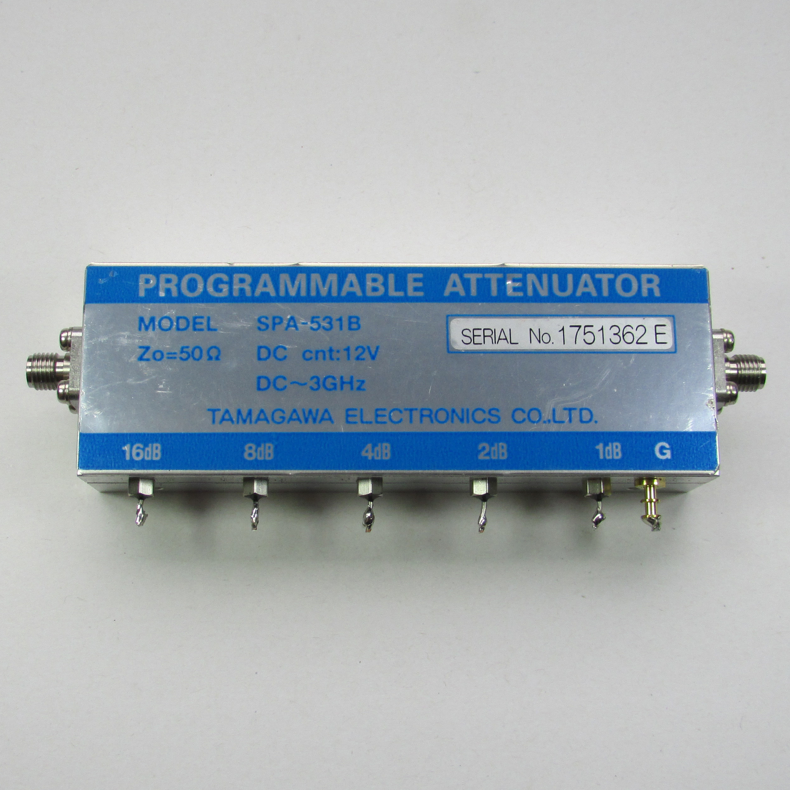 TAMAGAWA SPA-531B 3GHz 31dB 12V 0.25W SMA Programmable RF Attenuator
