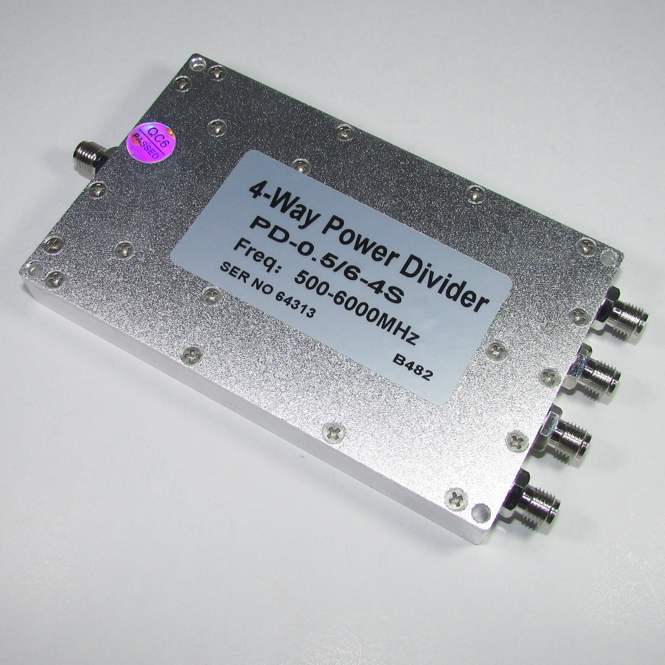 PD-0.5 / 6-4S 0.5-6GHz 30W SMA RF RF One Point Four Broadband Power Divider / One Year Warranty