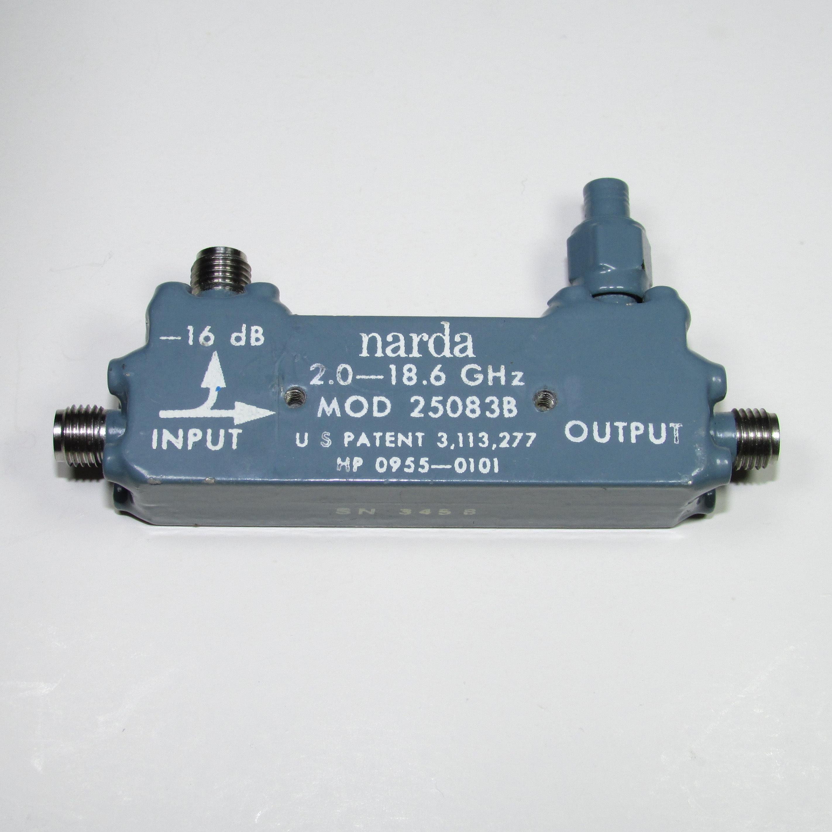 narda 25083B 2-18.6GHz 16dB SMA RF microwave coaxial broadband directional coupler