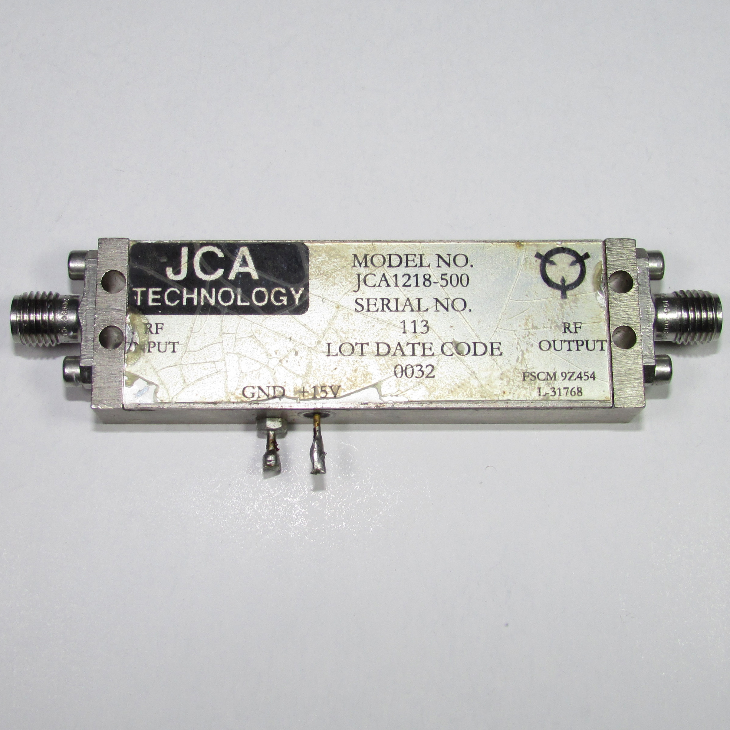 United States JCA JCA1218-500 12-18GHz 35dB 10dBm microwave low noise LNA amplifier