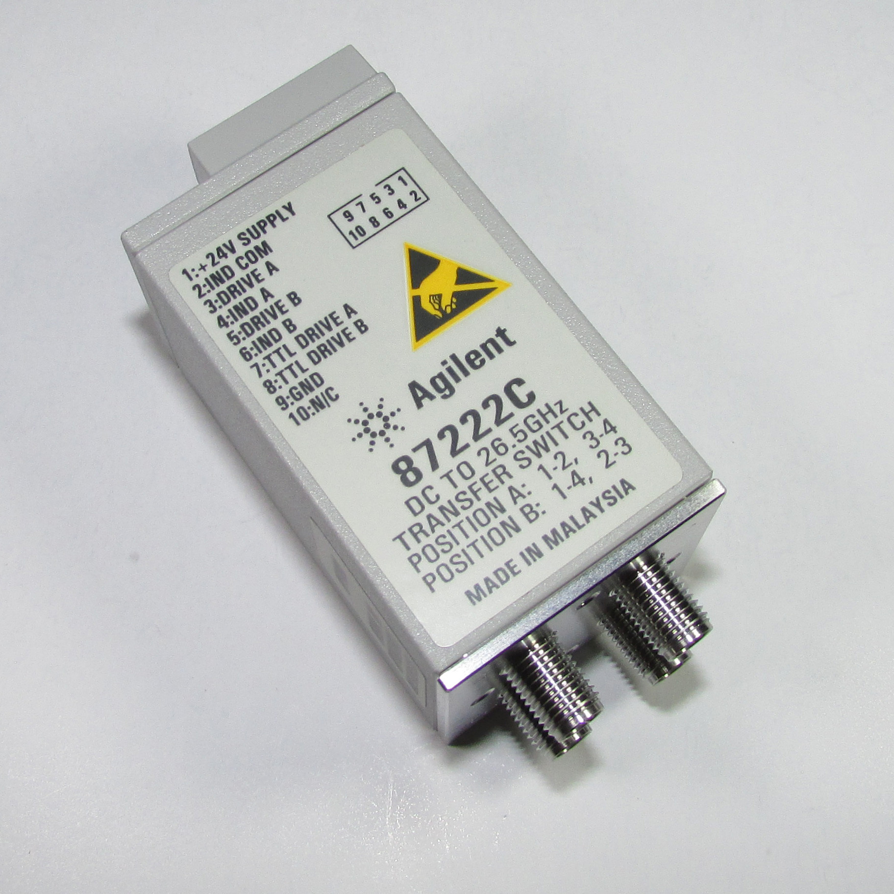 New / Agilent 87222C DC-26.5GHz SMA RF microwave coaxial transfer switch