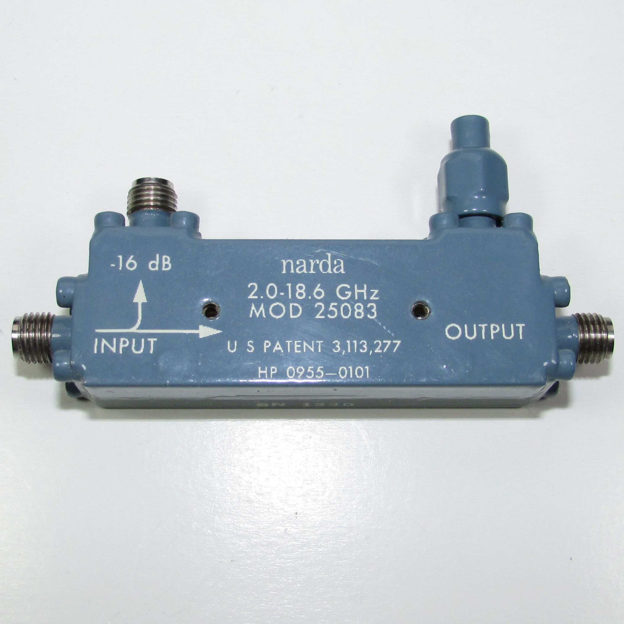 narda 25083 0955-0101 2-18.6GHz 16dB SMA microwave broadband directional coupler
