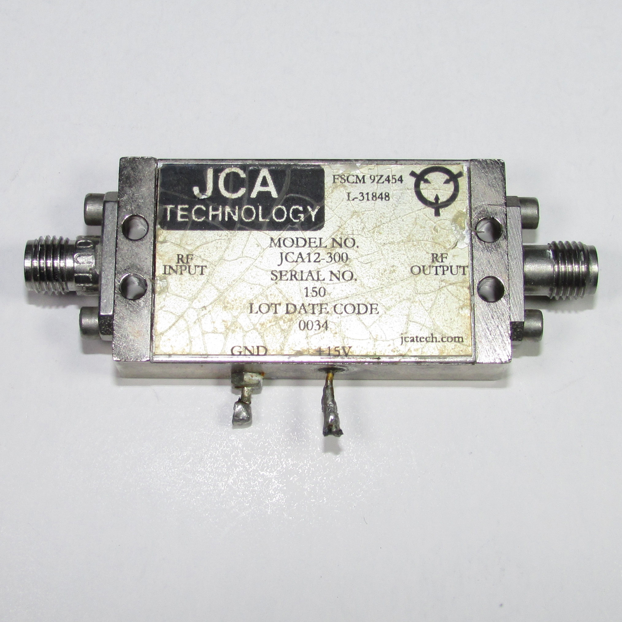 United States JCA JCA12-300 1-2GHz 33dB 10dBm SMA microwave low noise amplifier / LNA