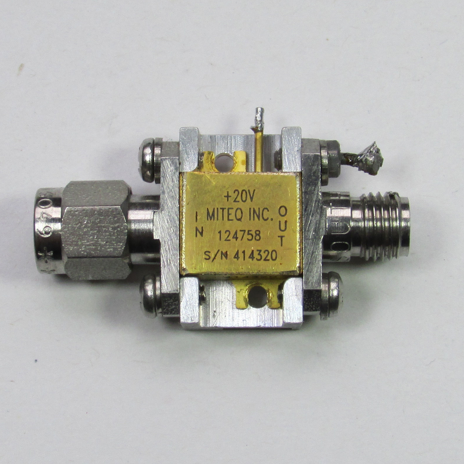 MITEQ 124758 1-3GHz 21dB SMA microwave preamplifier