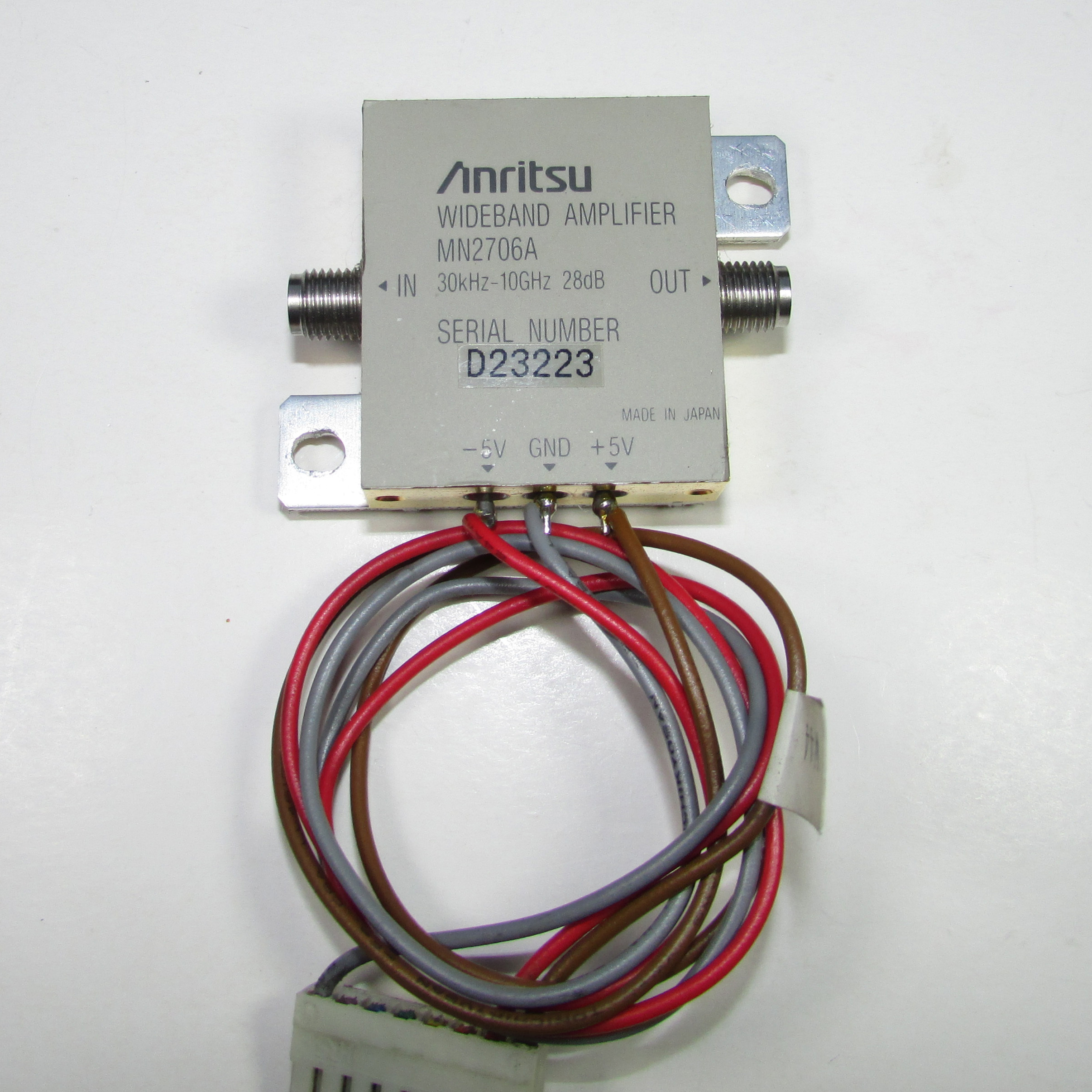 Anritsu MN2706A 30KHz-10GHz 28dB 10dBm RF wideband low noise amplifier