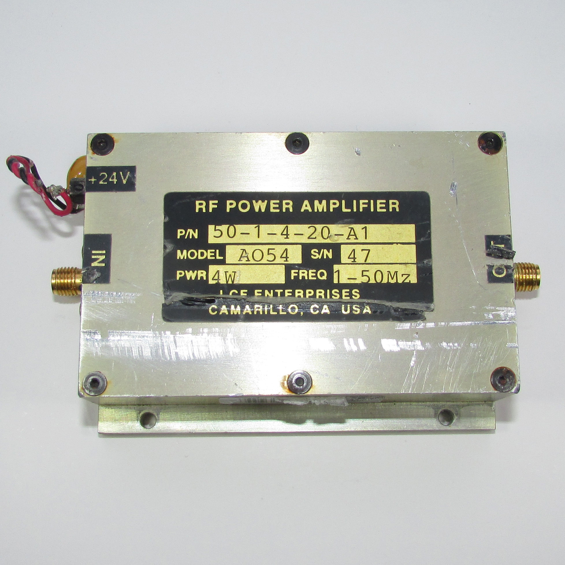 American LCF A054 1-50MHz 20dB 4W 24V SMA RF coaxial amplifier (power amplifier)