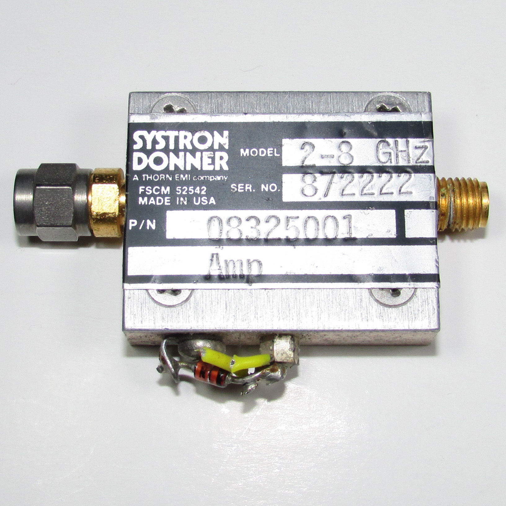 SYSTRON DONNER 2-8GHz 8dB 20dBm SMA microwave low noise amplifier