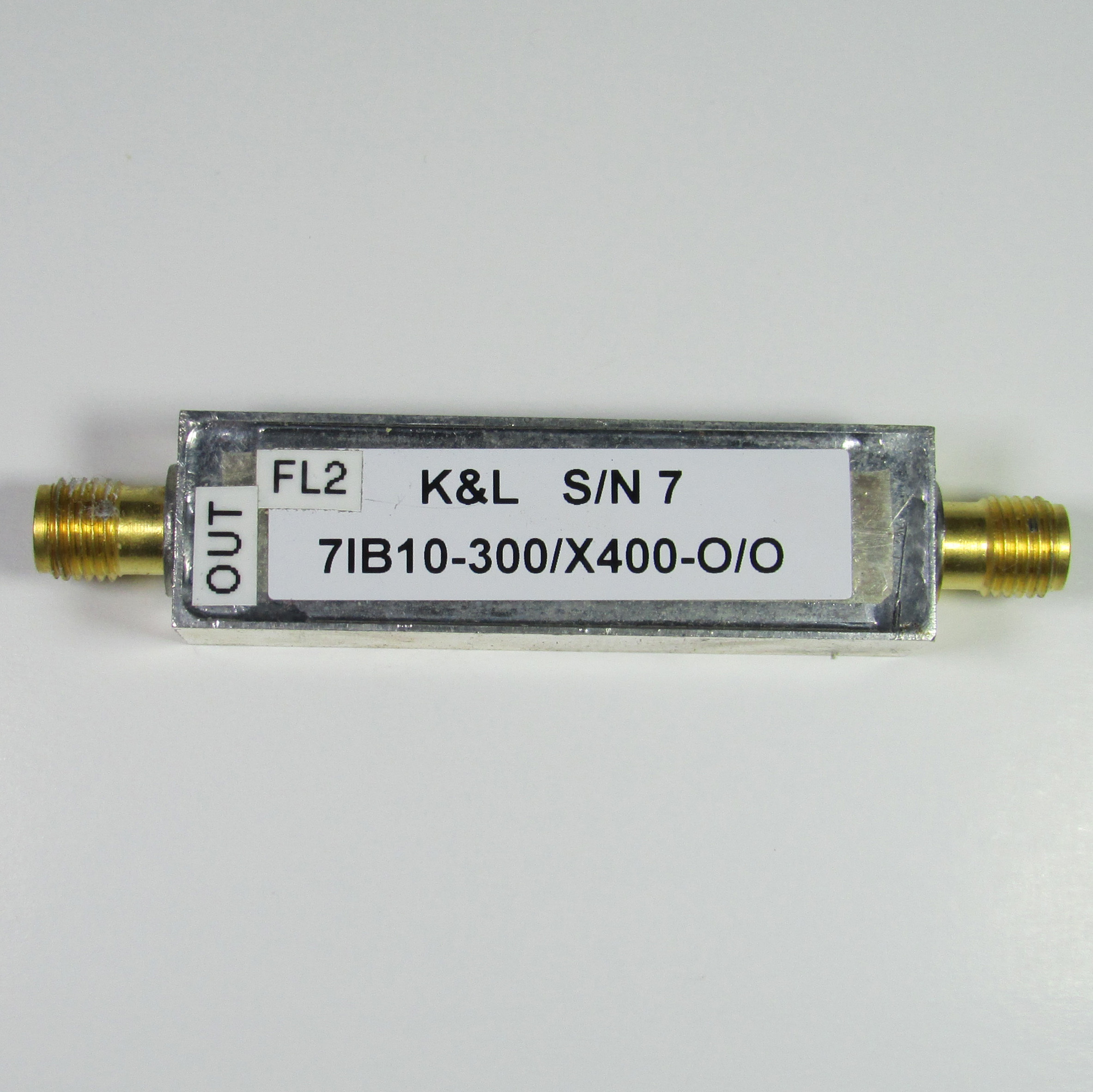 K & L 7IB10-300 / X400-O / O 300MHz SMA RF Microwave Coaxial Bandpass Filter