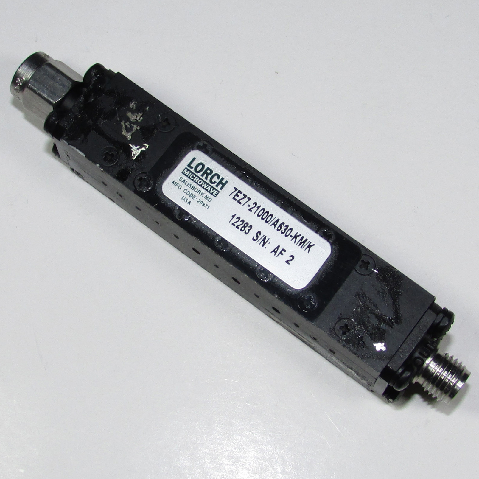 LORCH 7EZ7-21000 / A630-KM / K 21GHz microwave coaxial bandpass filter 2.92mm